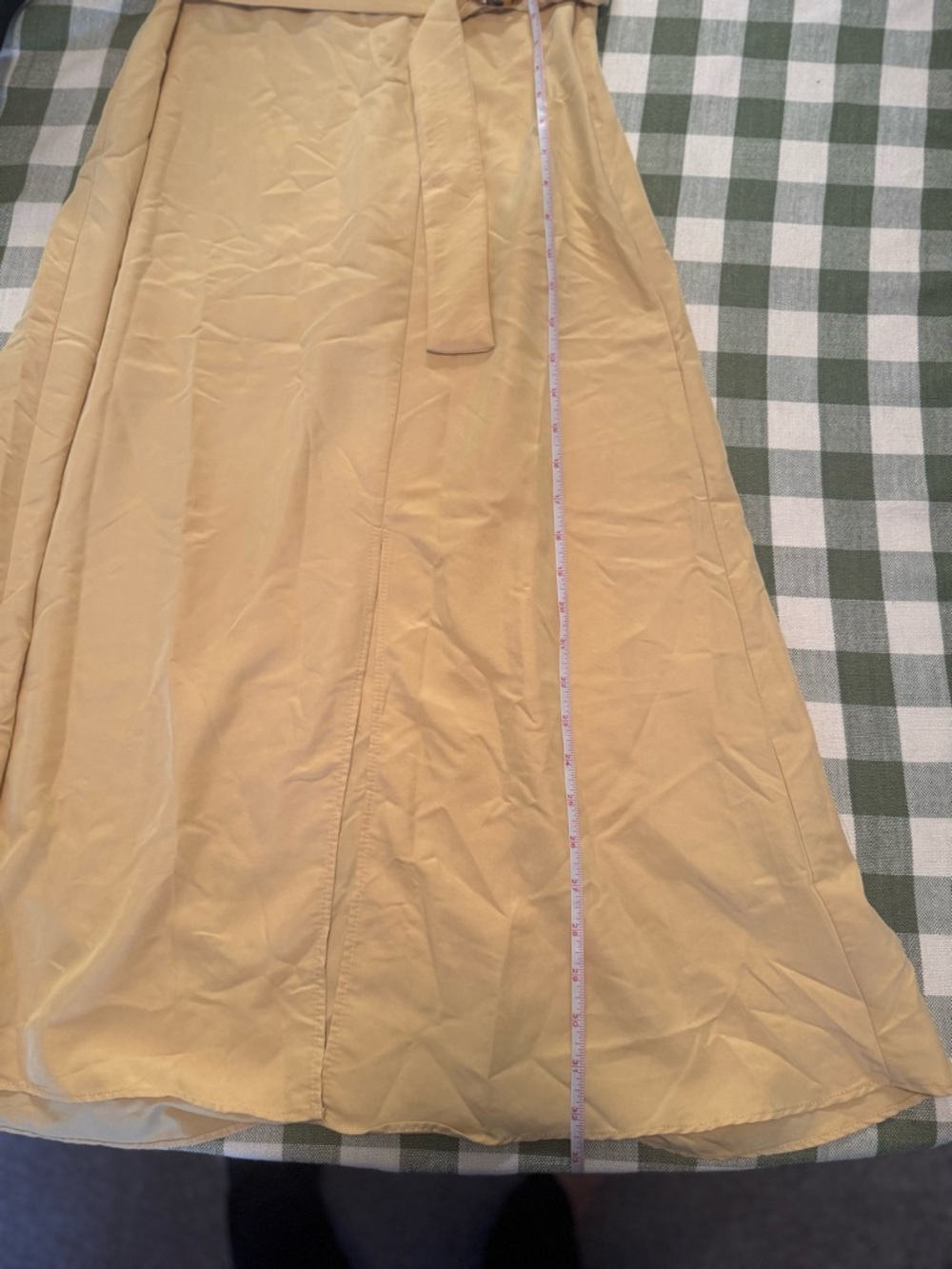 Mango Yellow A-Line Belted Midi Skirt - Picture 6 of 12